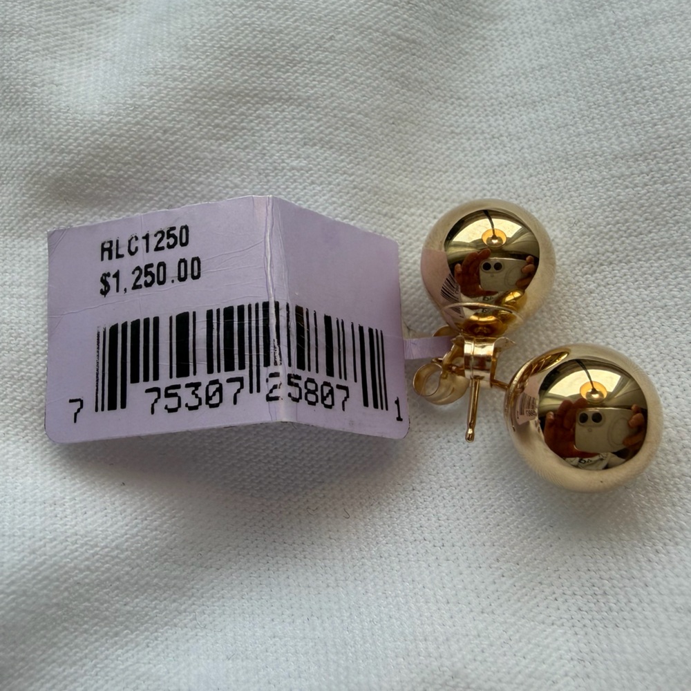 💎 Large 14K Solid Gold Stud Earrings - Brand New, Never Worn ✨